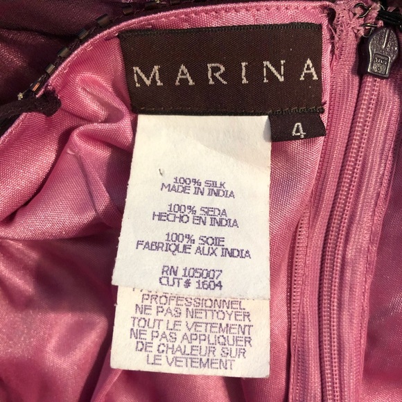 Marina Silk embellished sheer overlay midi dress 4 - Picture 3 of 7